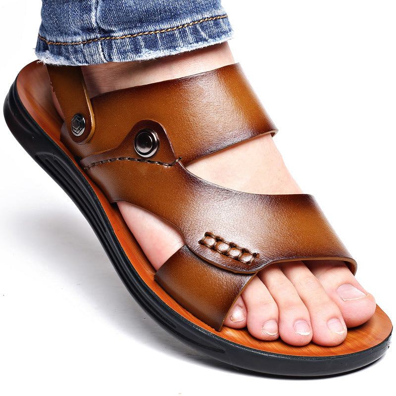 Stylish Vegan Leather Flat Sandals