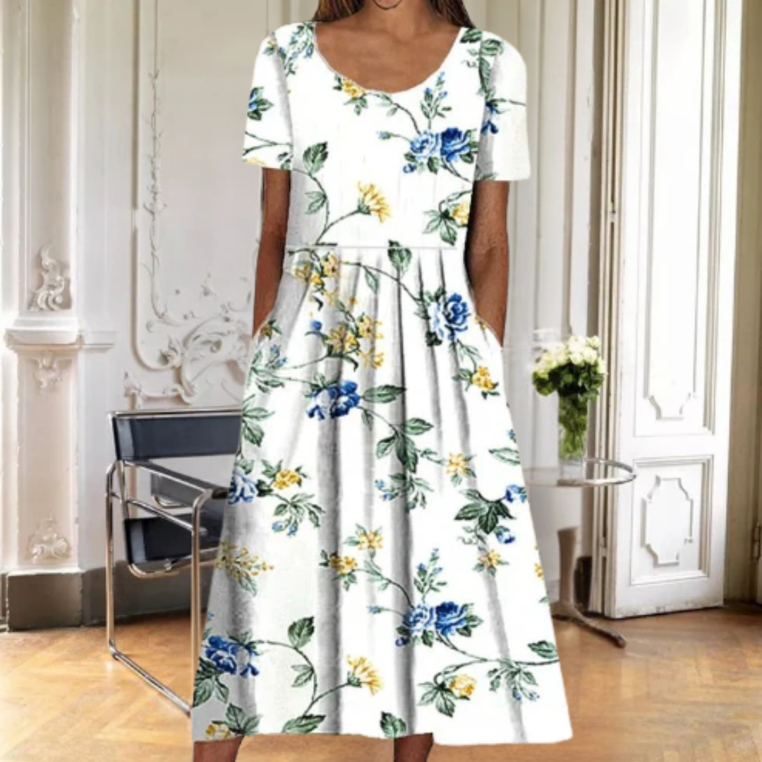 Women's Floral Print Midi Summer Dress