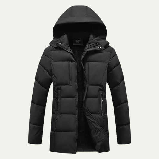 Men's Long Cotton Parka Coat Windproof - VibreMode