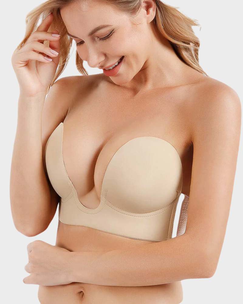 Women's Push Up Plunge Bra Strapless Deep
