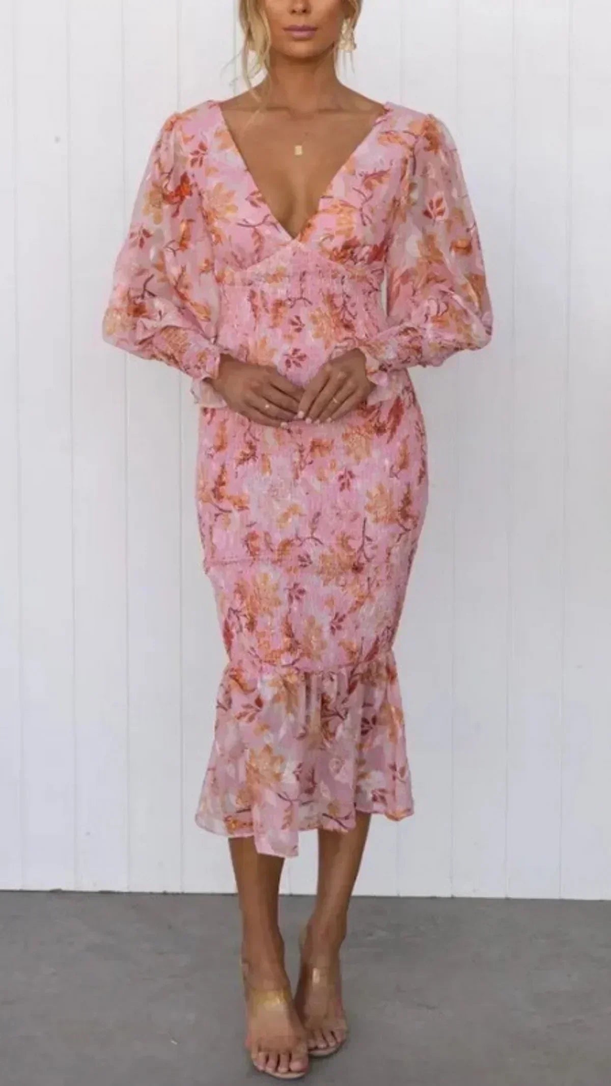 Elegant Ladies Floral Maxi Evening Dress - VibreMode
