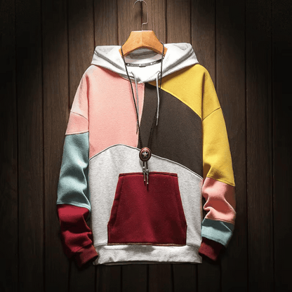 Multicolor Fleece Pullover Hoodie