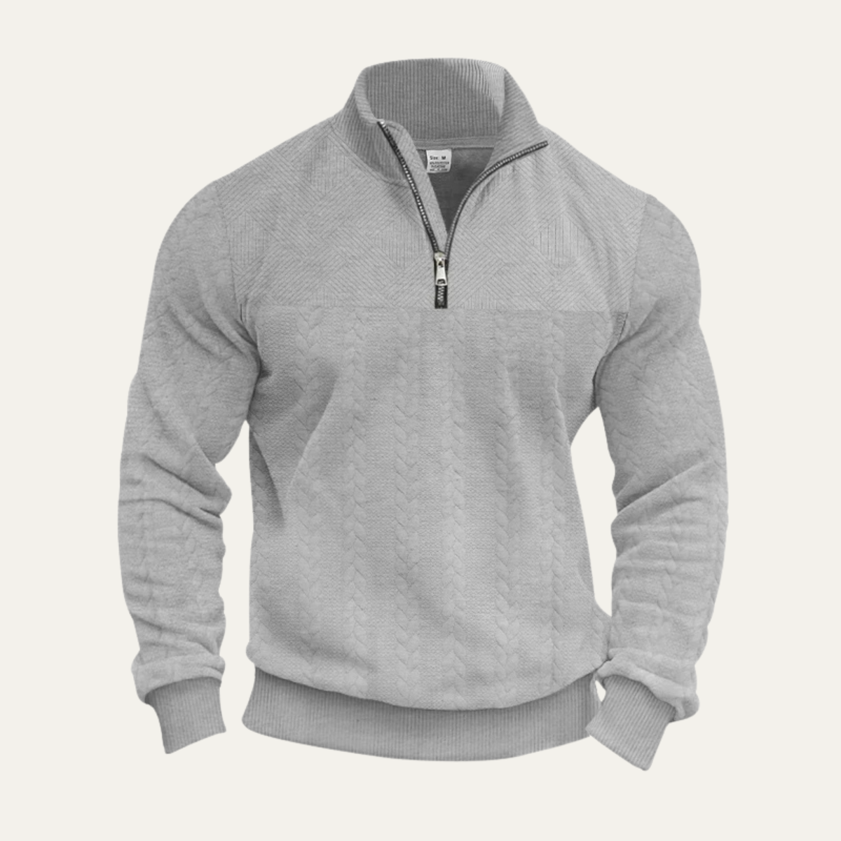 Men's Knit Half Zip Sweater Jacquard Pattern Winter