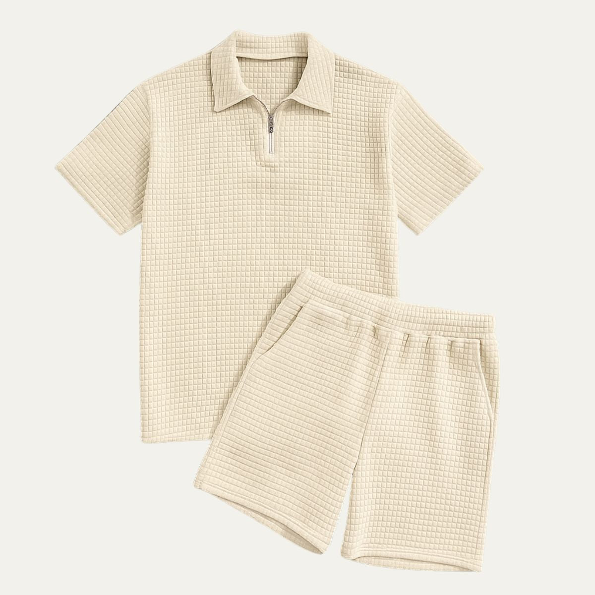 Men's Polo And Shorts Set Red - VibreMode