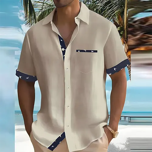 Men's Short Sleeve Shirt Breathable Fabric