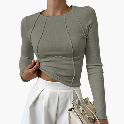 Women's Long Sleeve Blouse Seam Detail
