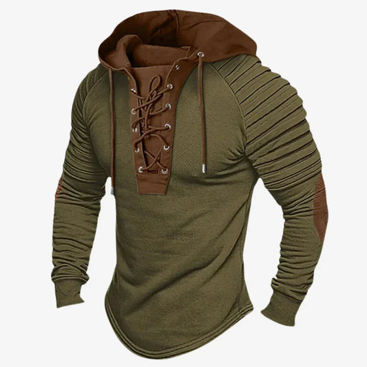 Men's Hooded Sweatshirt Lace-Up Neckline Comfortable - VibreMode