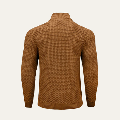 Men's Textured Quarter Zip Knit Sweater