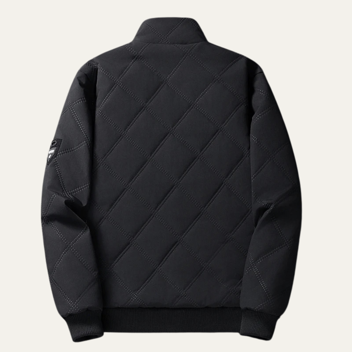 Mens Quilted Fleece Jacket Thick Lining Padded Coat