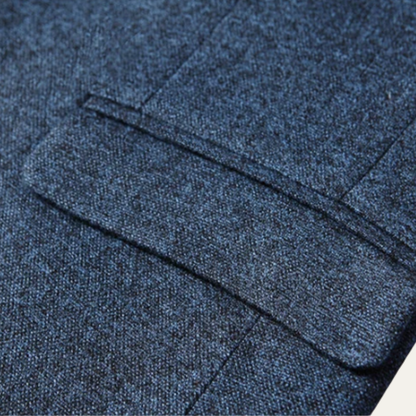 Men's Slim Fit Blazer Suit Turn Down Collar Business Navy