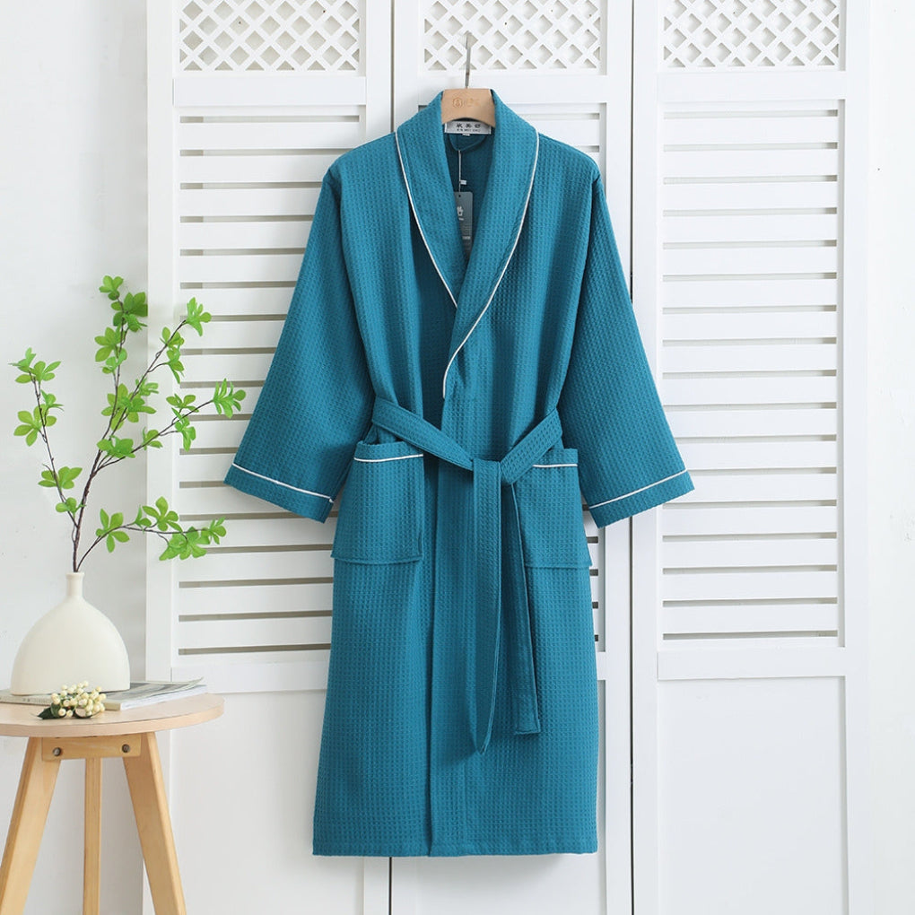 Women's Cotton Waffle Bathrobe Lightweight