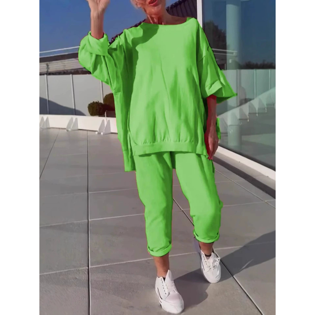 Women's Loungewear Loose Fit Pullover Pants Set