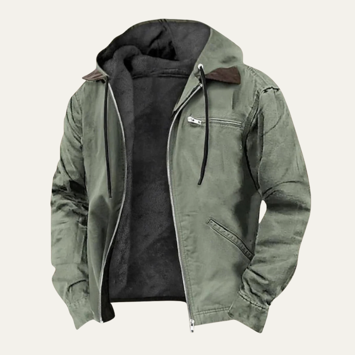 Men's Fleece Lined Hooded Winter Jacket