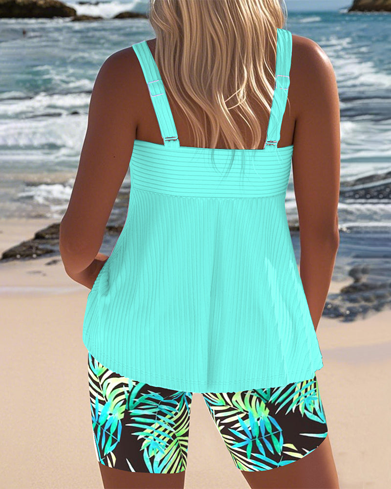 Women's Tummy Control Printed Tankini Swimsuit