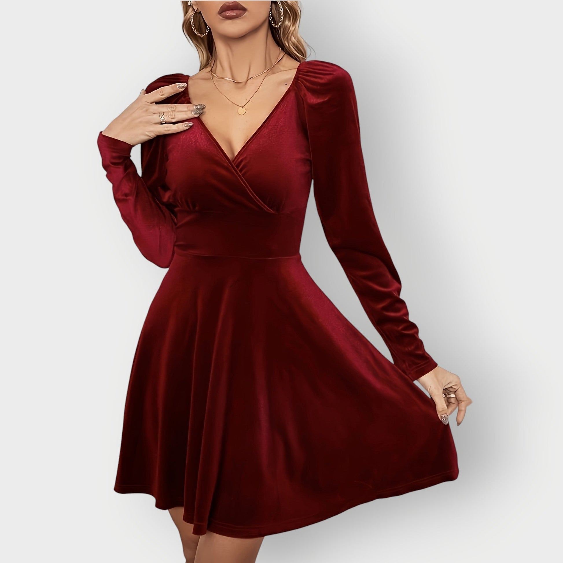 Women's Velvet Skater Dress - VibreMode