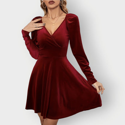 Women's Velvet Skater Dress - VibreMode