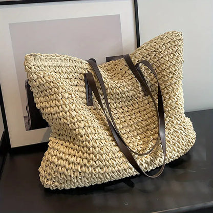 Alessia Women's Straw Beach Tote Bag Natural