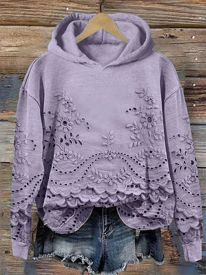Women's Embroidered Long Sleeve Hoodie