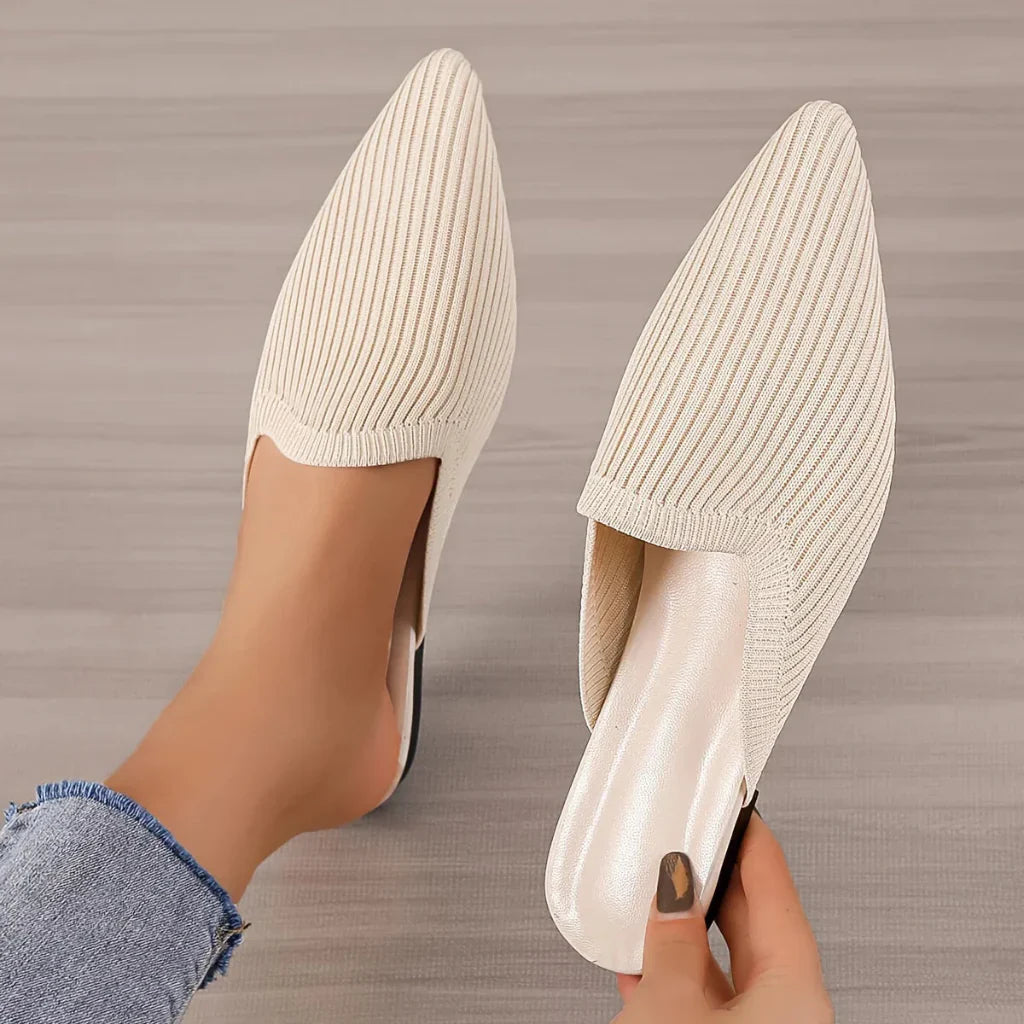 Women's Knitted Flat Mules - VibreMode