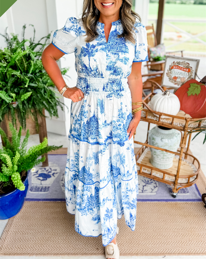 Ladies Floral Long Sleeve Maxi Dress