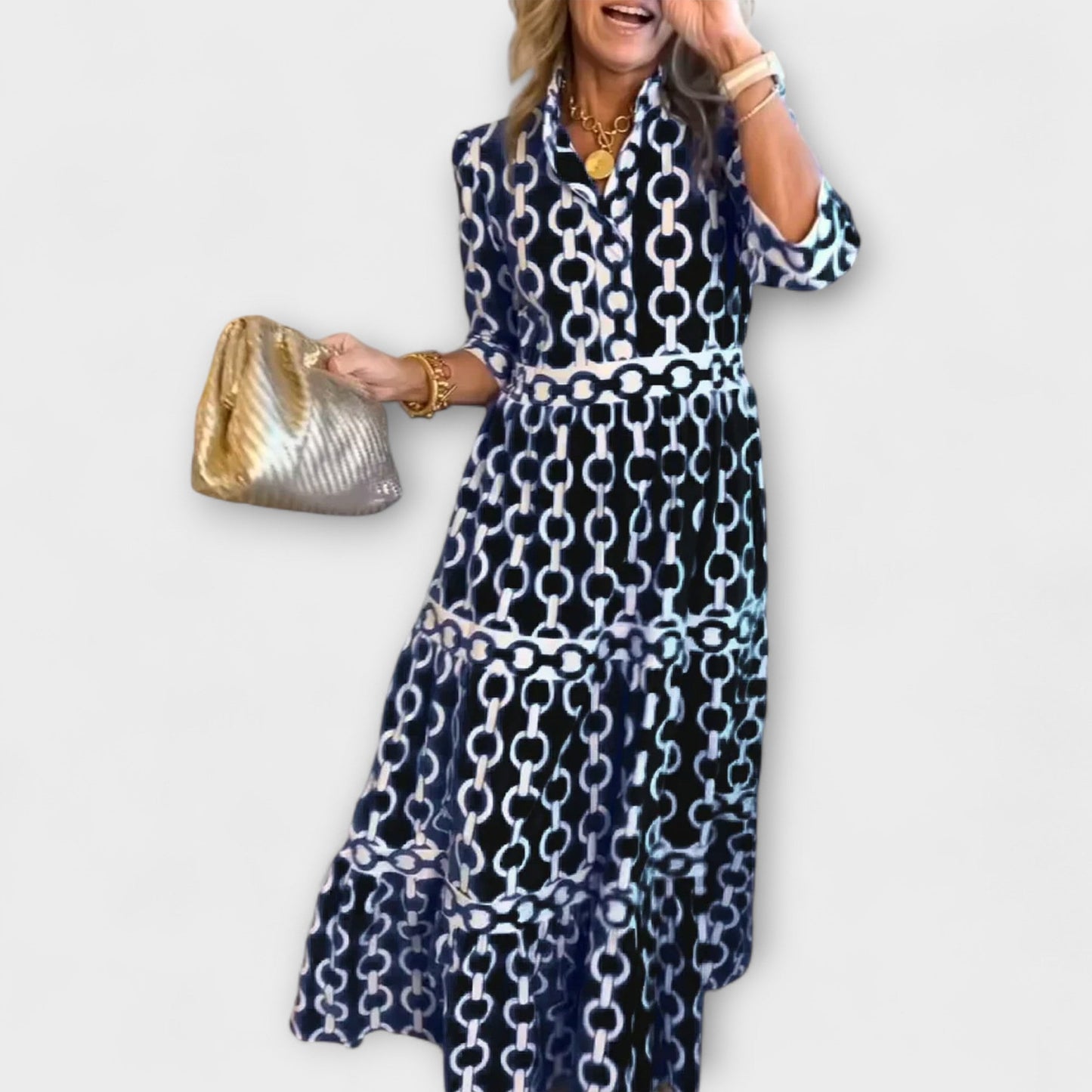 Women's Chain Pattern Midi Dress
