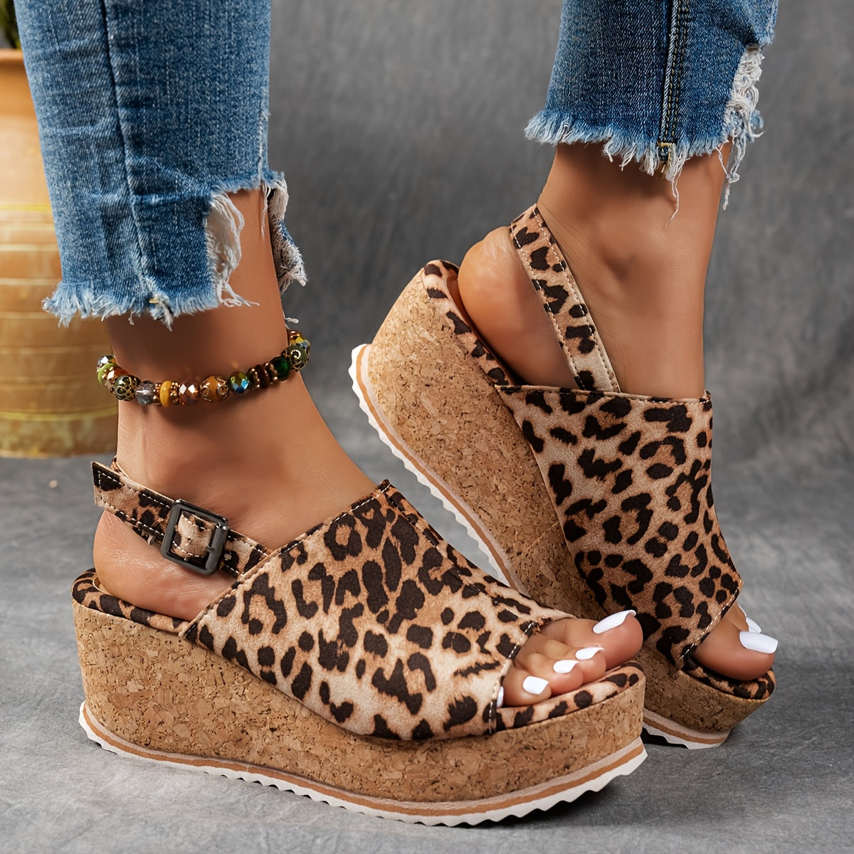 Women's Adjustable Buckle Platform Sandals