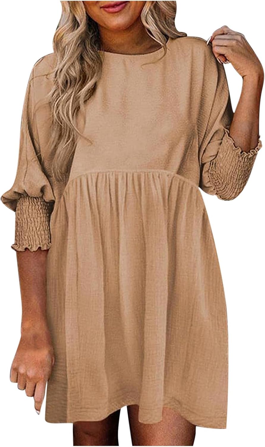 Women's Summer Dress Loose Fit Round Neckline