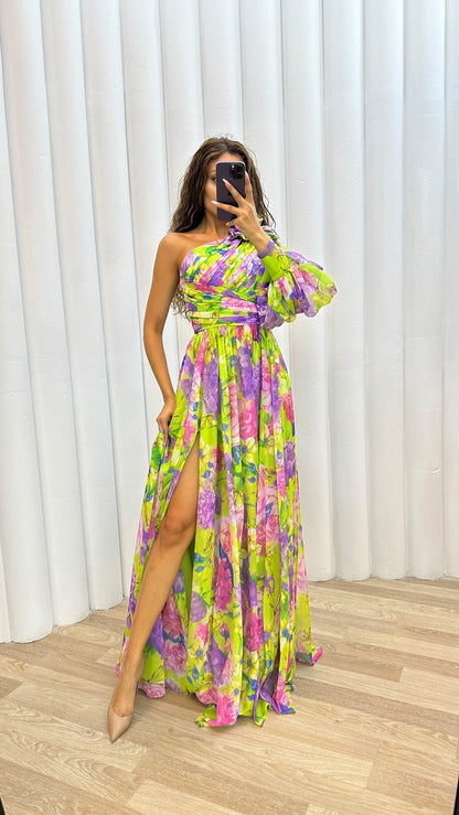 Beautiful Floral Split Maxi Dress for Women