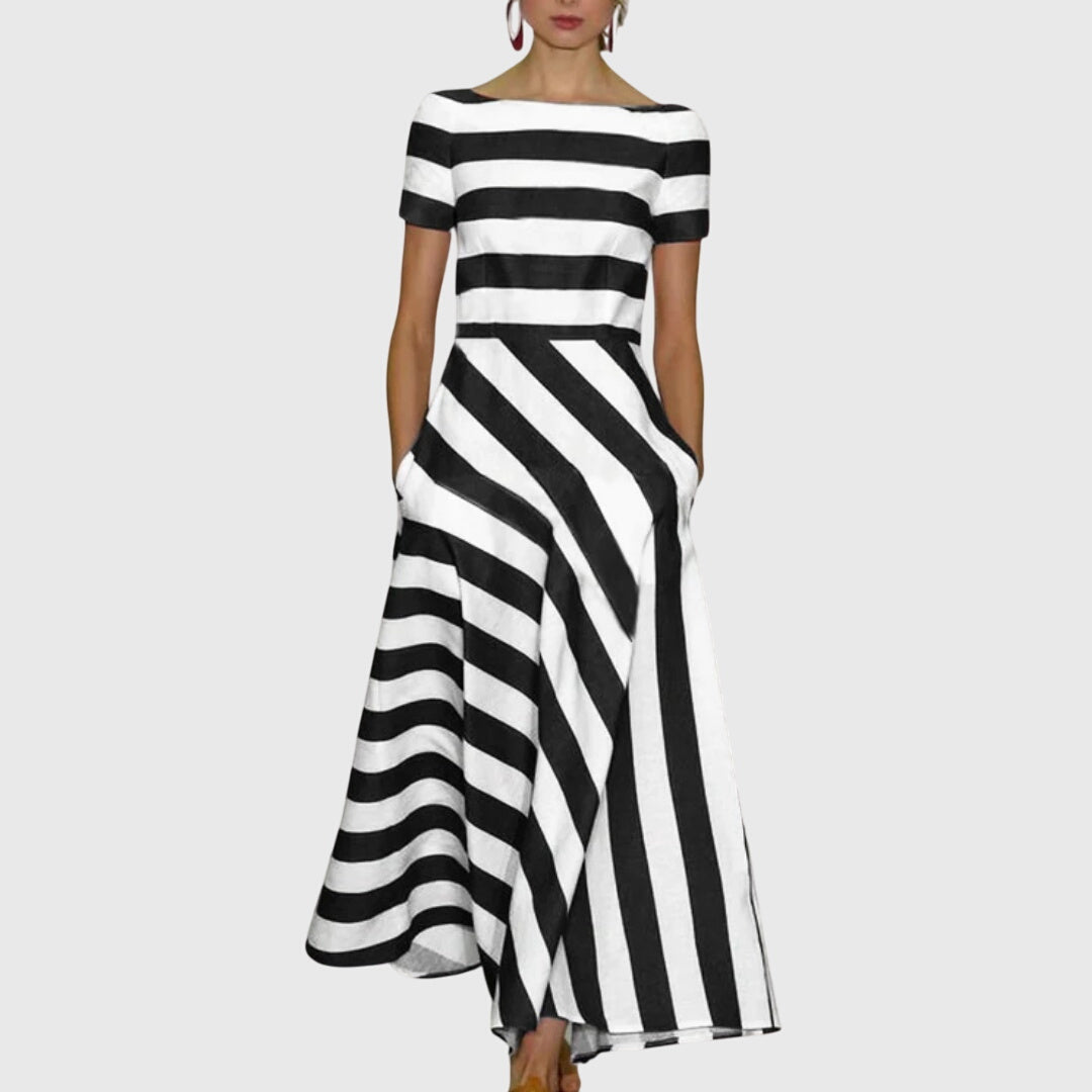 Ladies' Casual Vertical Stripe Summer Dress