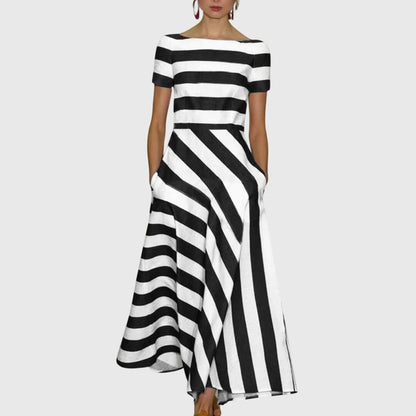 Ladies' Casual Vertical Stripe Summer Dress
