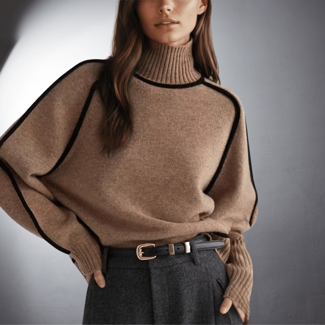 Women's Turtleneck Sweater Modern Knit