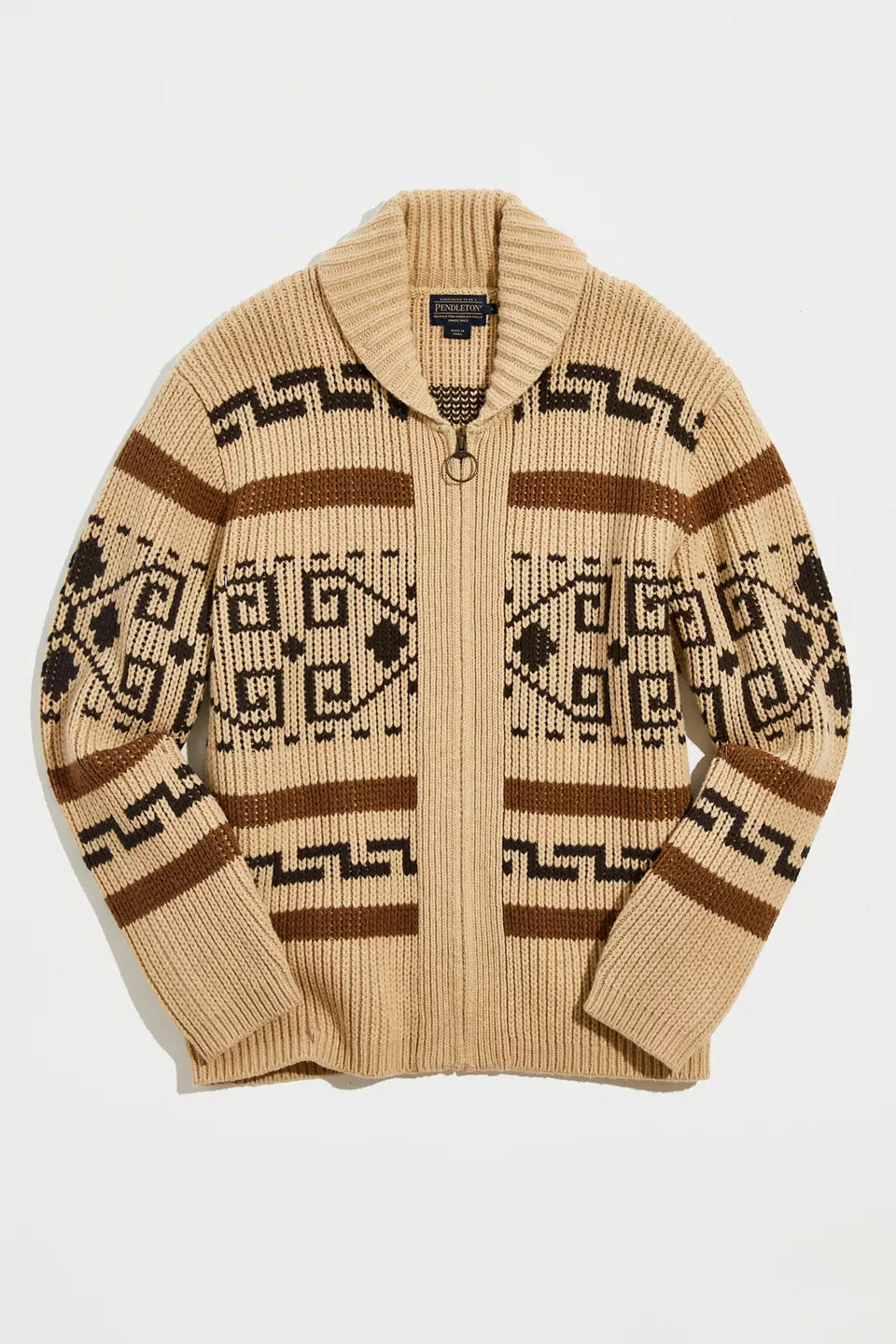 Men's Knitted Cardigan Zipper Jacquard Style