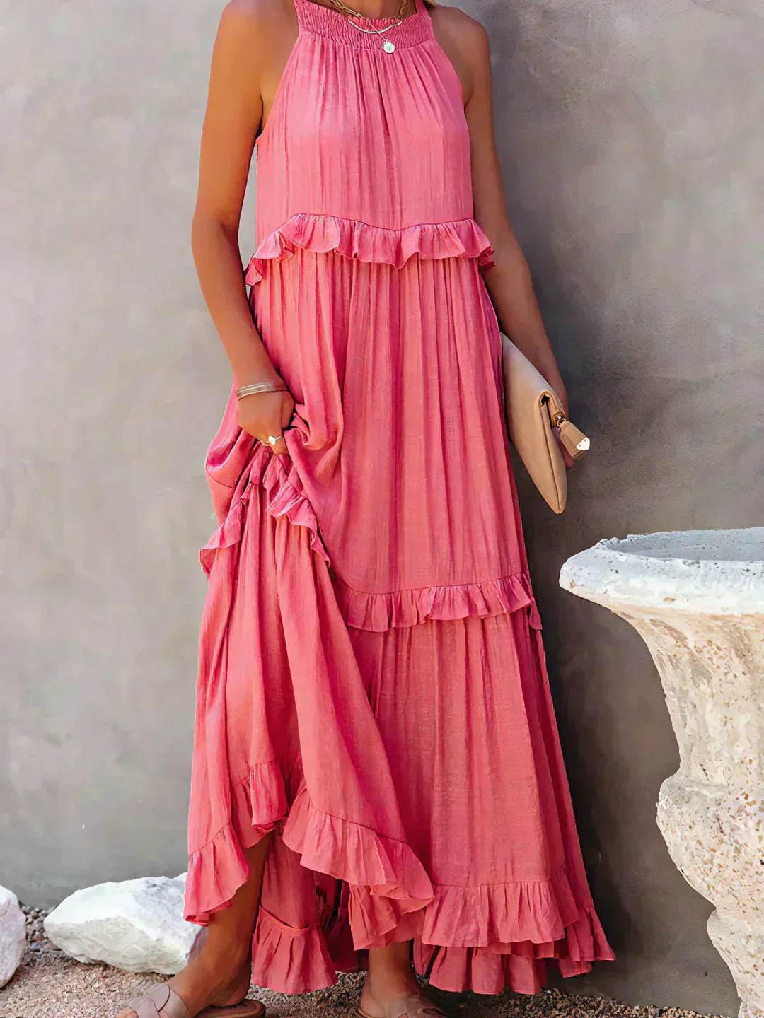 Women's Maxi Dress Ruffle Detailing