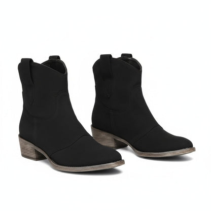 Women's Western Ankle Boots Pull On Heel