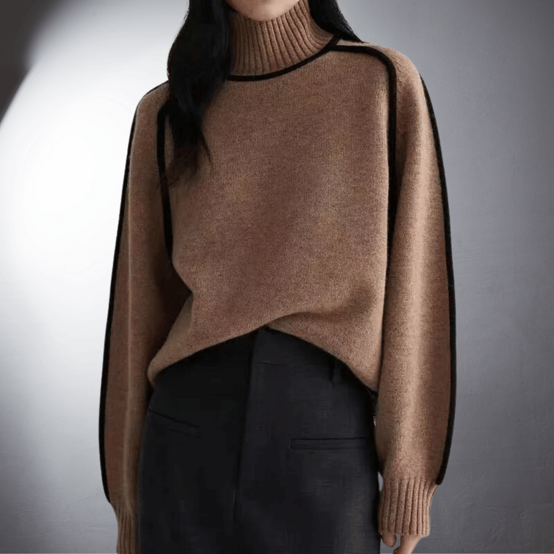 Women's Turtleneck Sweater Voluminous Sleeves