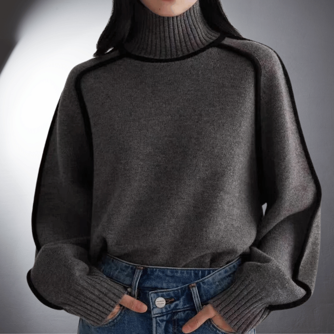 Women's Turtleneck Sweater Voluminous Sleeves