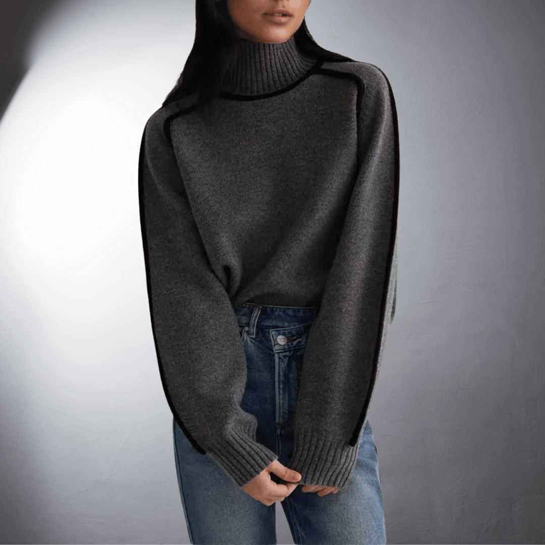 Women's Turtleneck Sweater Voluminous Sleeves