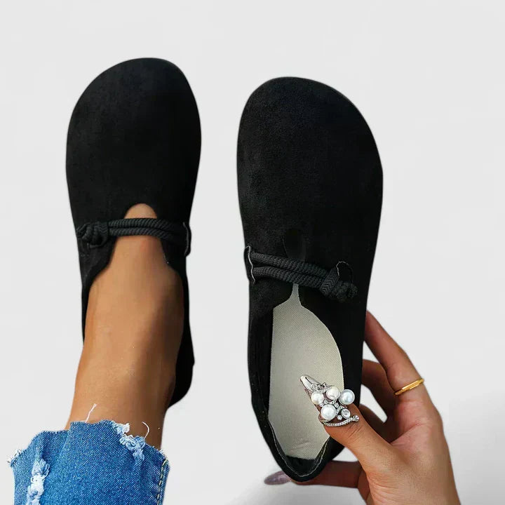 Women's Round Toe Loafers Strap Detail