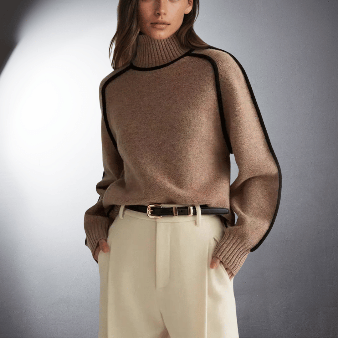 Women's Turtleneck Sweater Voluminous Sleeves