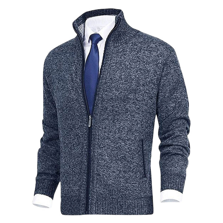 Knitted Zip Up Cardigan With Pockets