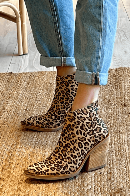 Women's Animal Print Block Heel Boots