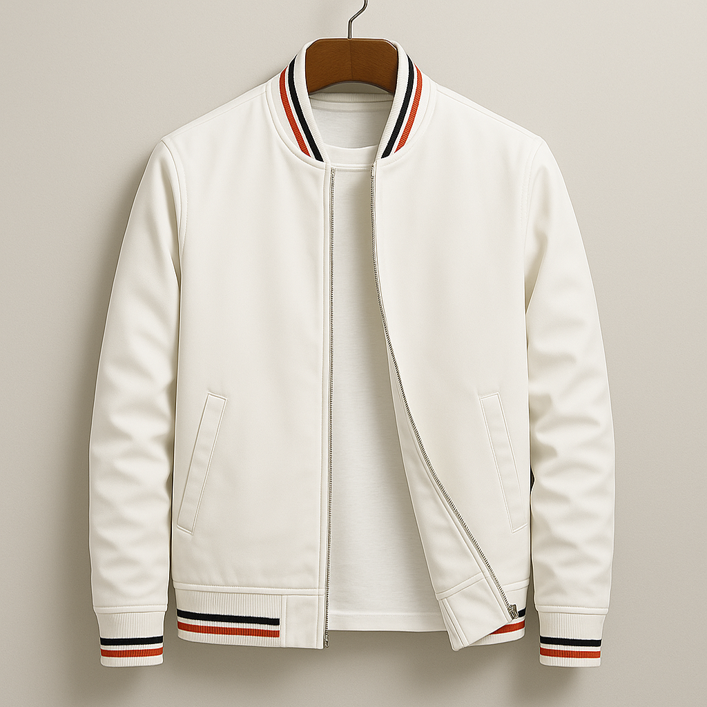 Vintage Style Zipper Bomber Coat