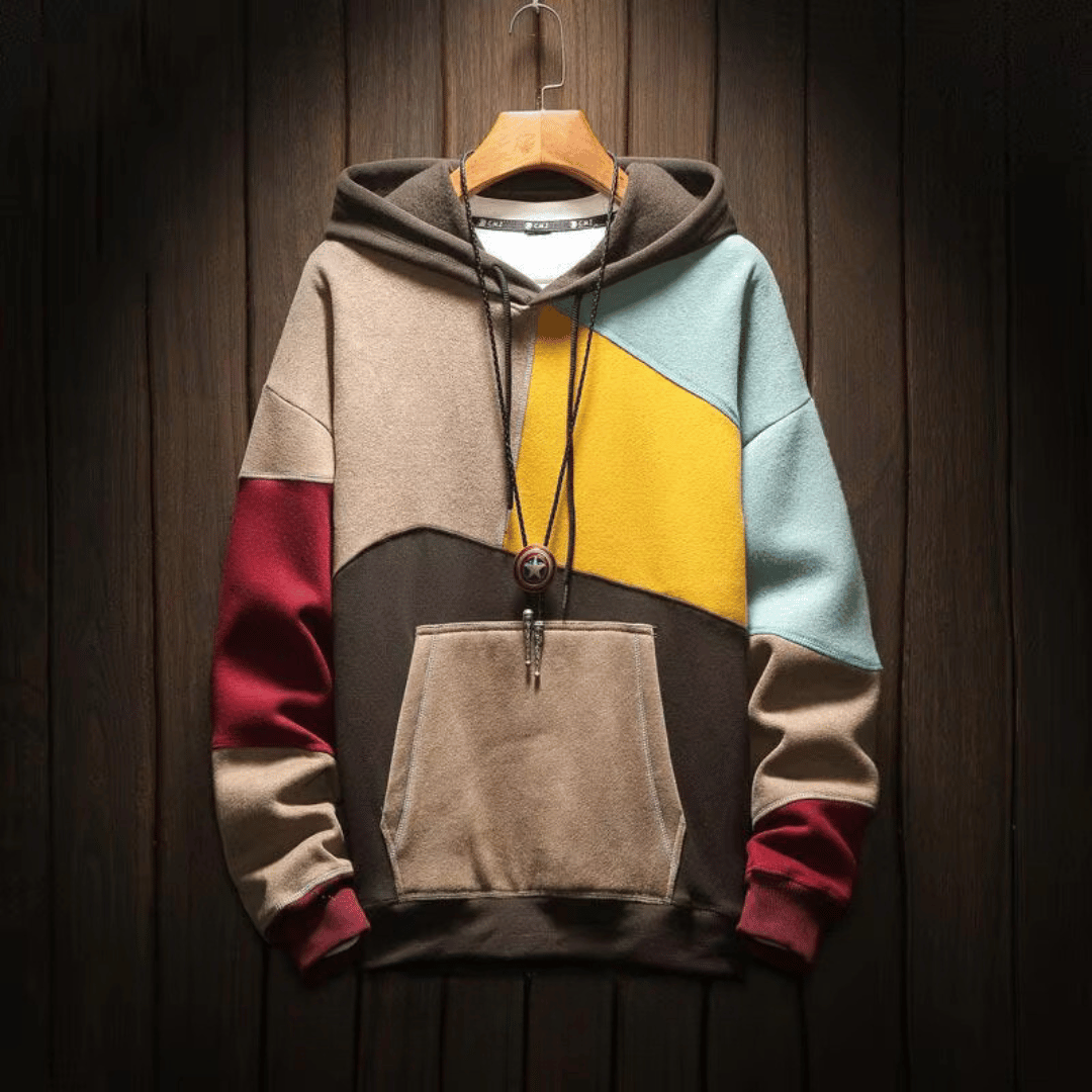 Multicolor Fleece Pullover Hoodie