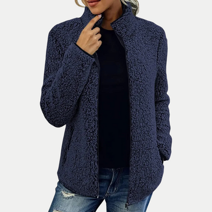 Women's High Collar Jacket with Side Pockets