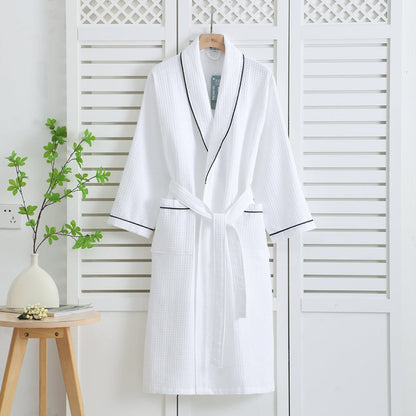 Women's Cotton Waffle Bathrobe Lightweight
