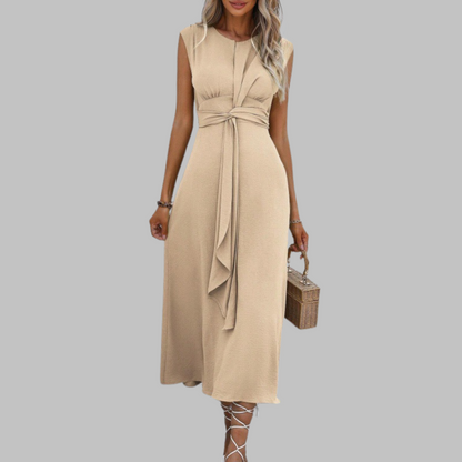 Elegant Women's Sleeveless Round Neck Maxi Dress