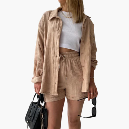 Women's 3 Piece Set High Waist Shorts - VibreMode
