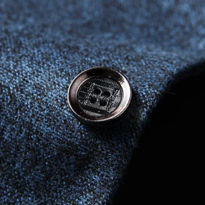 Men's Slim Fit Blazer Suit Turn Down Collar Business Navy