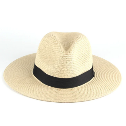 Men's Panama Sun Hat Cotton Natural - VibreMode