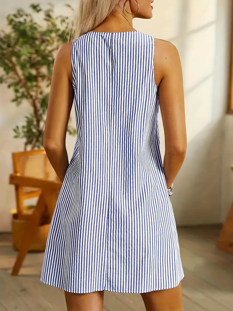 Women's Striped Dress With Pockets